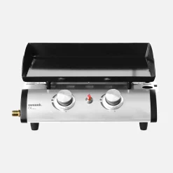 Plancha de gas 2 quemadores 5kW con carrito