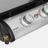 Plancha de gas con 2 quemadores de acero inoxidable, 5kW