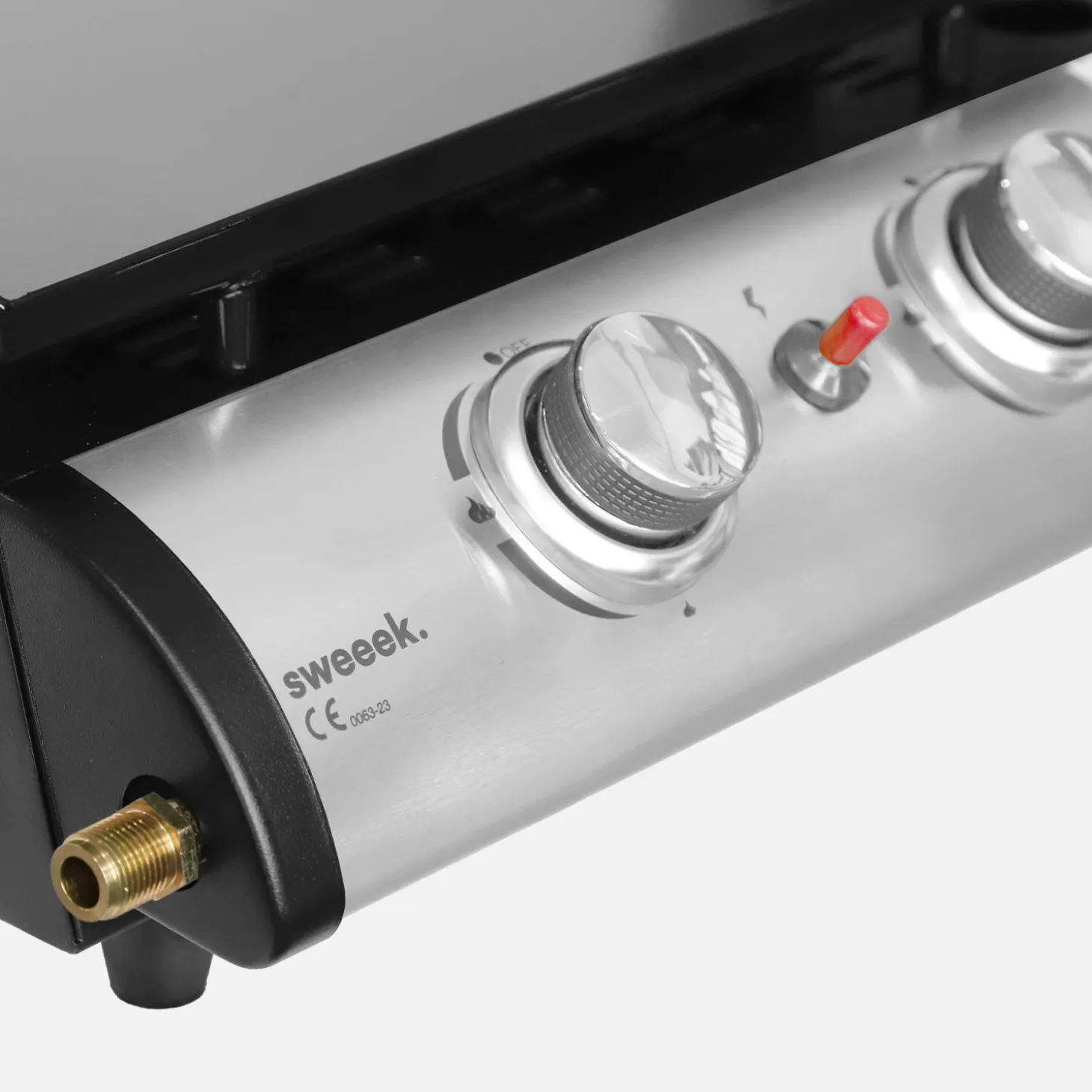 Plancha de gas con 2 quemadores de acero inoxidable, 5kW