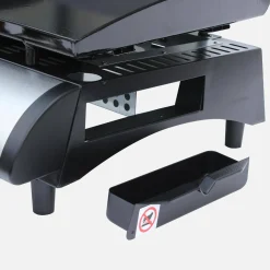 Plancha de gas con 2 quemadores de acero inoxidable, 5kW