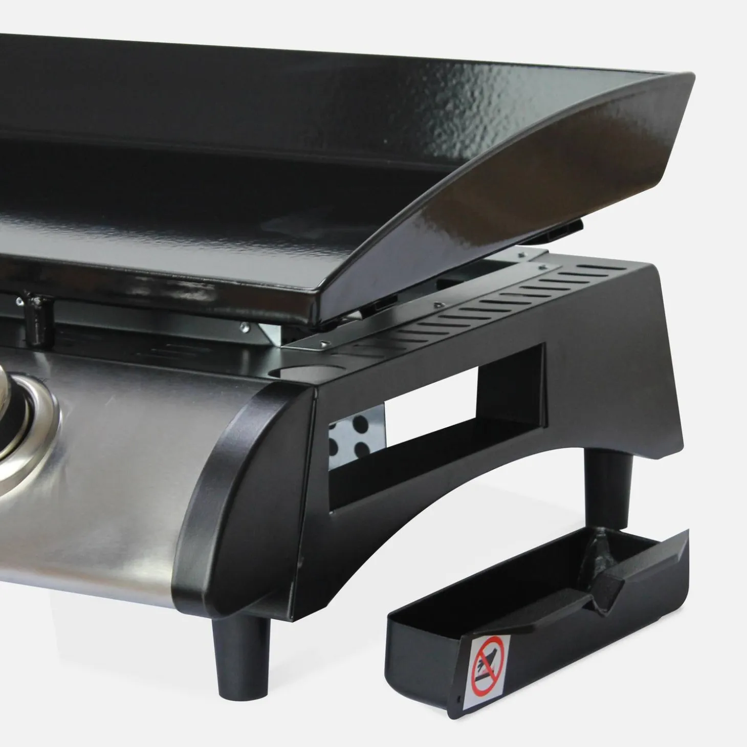 Plancha de gas con 3 quemadores de acero inoxidable, 7.5kW