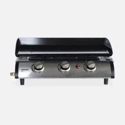 Plancha de gas con 3 quemadores de acero inoxidable, 7.5kW