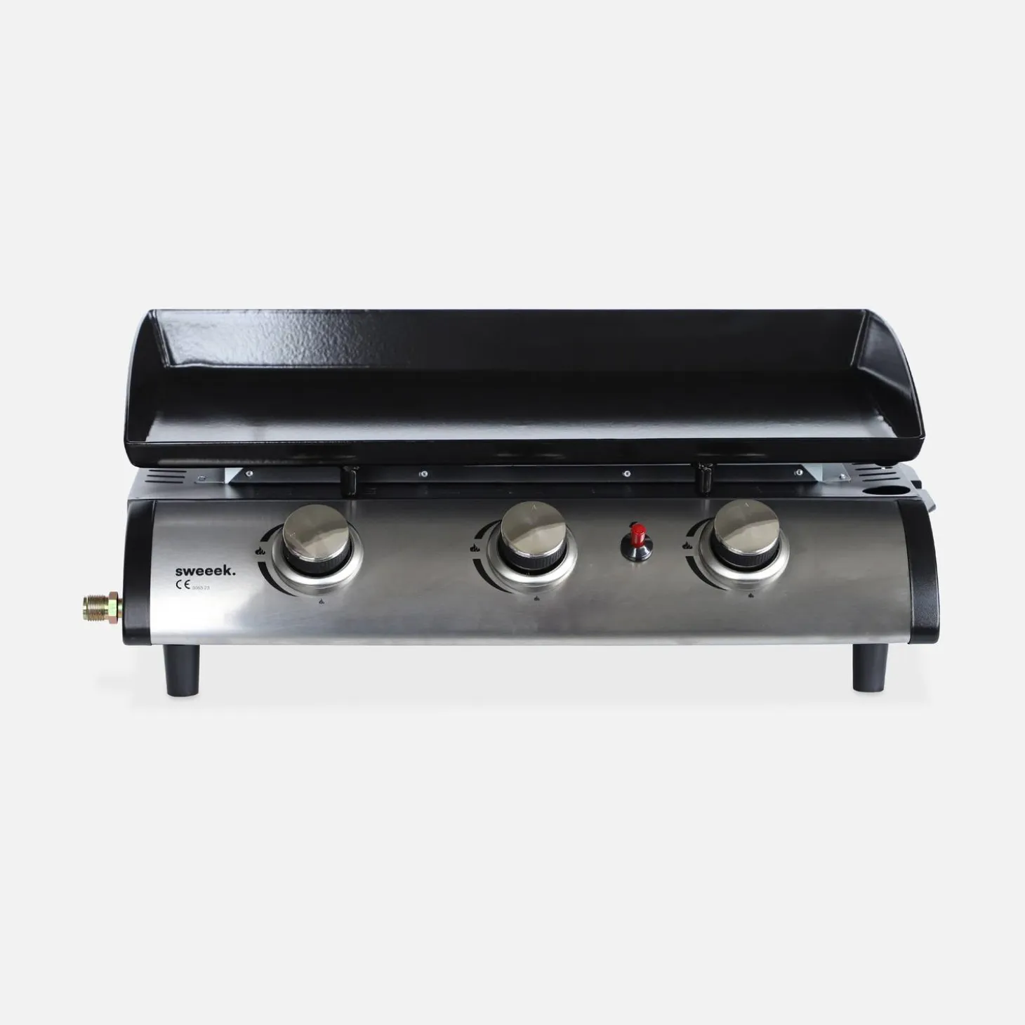 Plancha de gas con 3 quemadores de acero inoxidable, 7.5kW