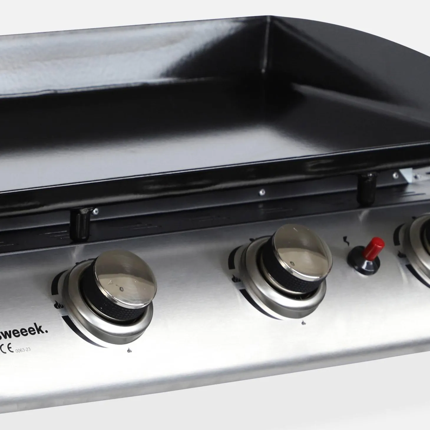 Plancha de gas con 3 quemadores de acero inoxidable, 7.5kW