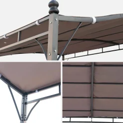 Pérgola adosada de acero, 3x2.5m