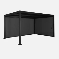 Pérgola bioclimática aluminio y acero 3x4m con toldo de 3m + toldo de 4m