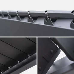 Pérgola bioclimática de aluminio 3x3m con lamas orientables V2 + 3 persianas