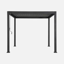 Pérgola bioclimática de aluminio 3x3m con lamas orientables V2 + 3 persianas