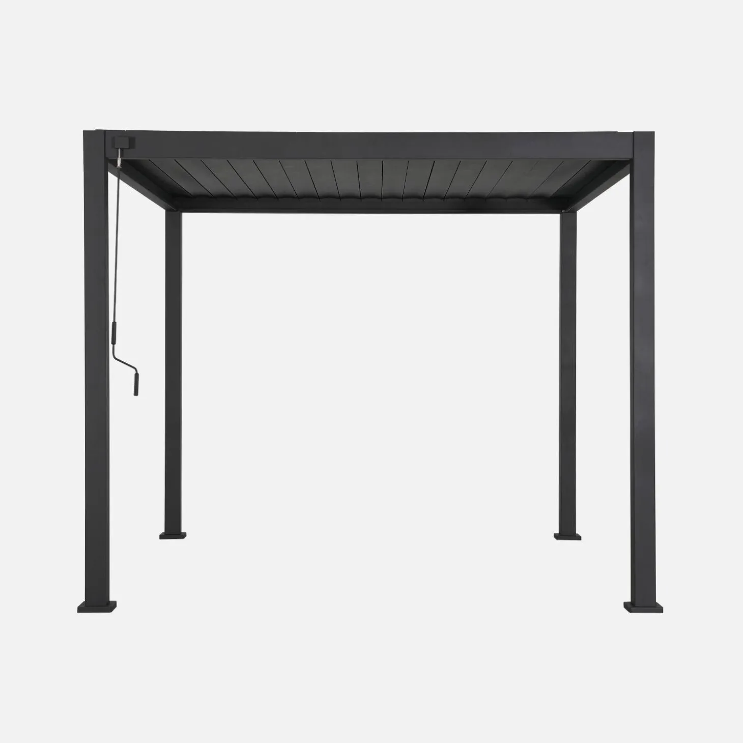 Pérgola bioclimática de aluminio 3x3m con lamas orientables V2 + 3 persianas