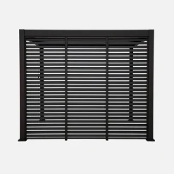 Pérgola bioclimática de aluminio 3x3m con lamas orientables V2 + 3 persianas