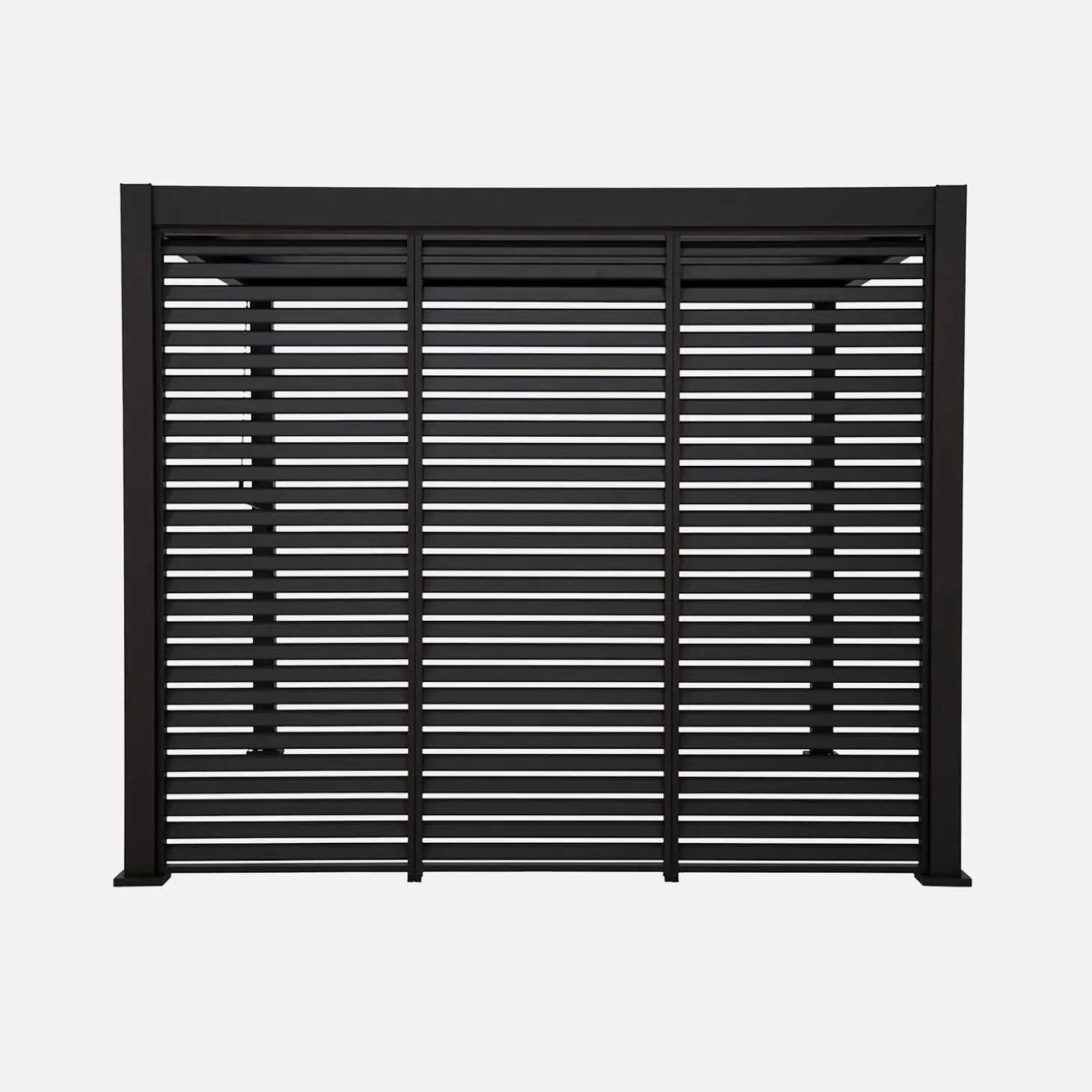 Pérgola bioclimática de aluminio 3x3m con lamas orientables V2 + 3 persianas