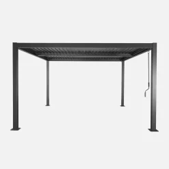 Pérgola bioclimática de aluminio y acero con lamas orientables, 3,6x3,6m