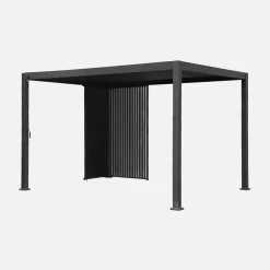 Pérgola bioclimática de aluminio 3x4m + persianas verticales de 1m y 1.3m