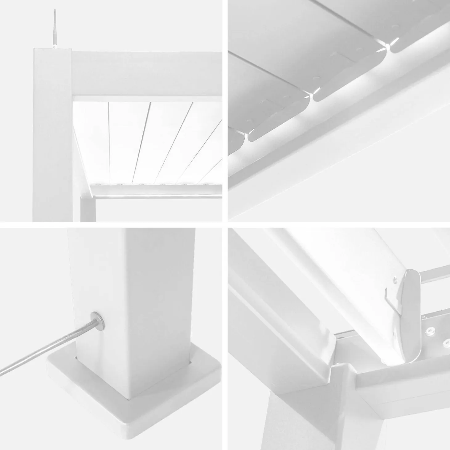 Pérgola bioclimática de aluminio con iluminación LED 3x4m
