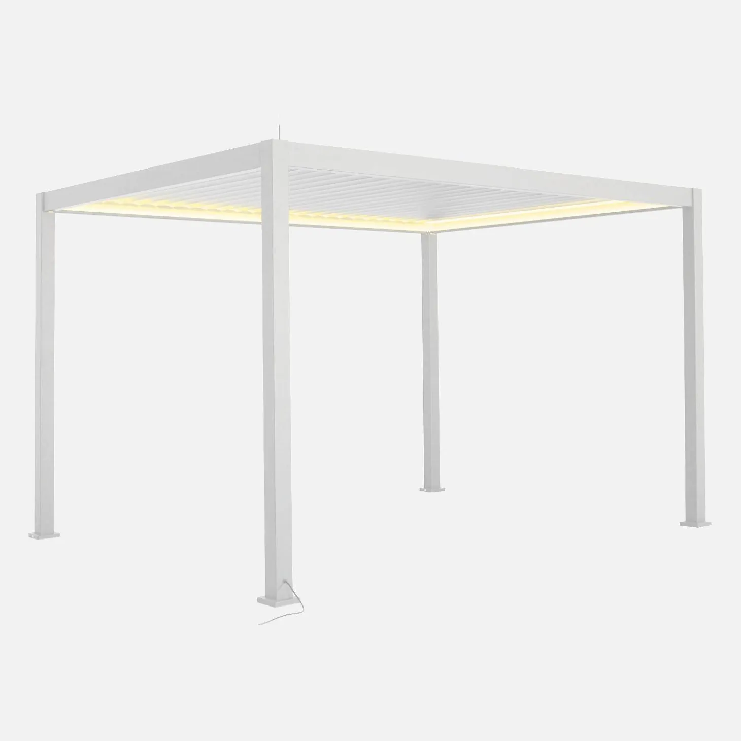 Pérgola bioclimática de aluminio con iluminación LED 3x4m
