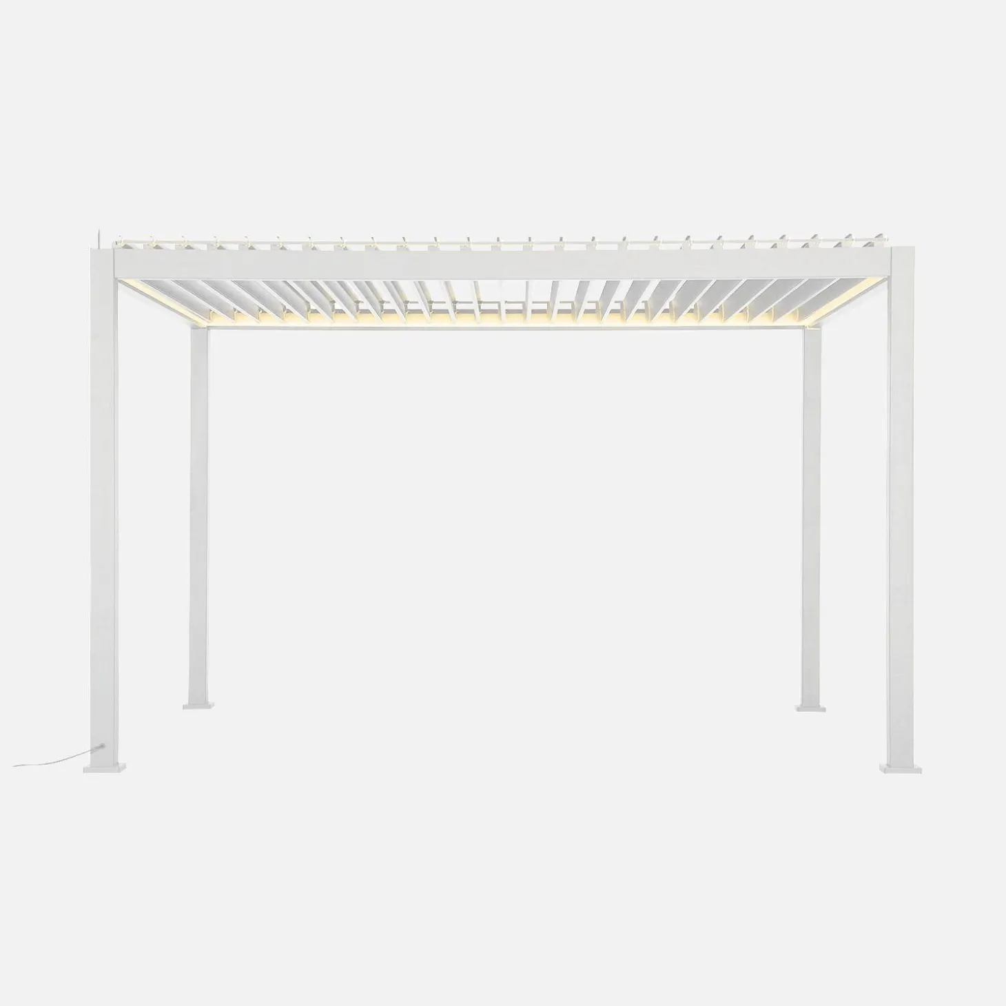 Pérgola bioclimática de aluminio con iluminación LED 3x4m