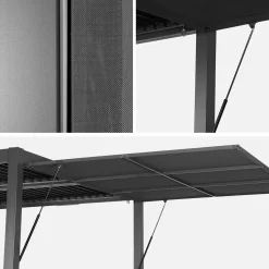 Pérgola bioclimática de aluminio y acero 3x3m + toldo 3m