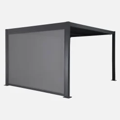 Pérgola bioclimática de aluminio y acero 3x4m + toldo de 3m