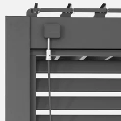 Pérgola bioclimática de aluminio adosada 3x4m + 3 persianas 1.3m