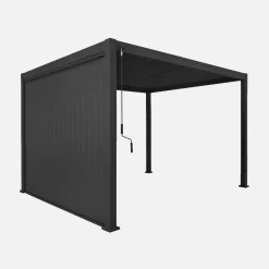 Pérgola bioclimática de aluminio 3x4m + panel vertical 3m