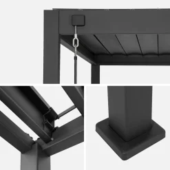 Pérgola bioclimática de aluminio 3x4m + panel vertical 4m