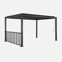 Pérgola bioclimática de aluminio y acero 3x3m + barra 3m