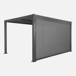 Pérgola bioclimática de aluminio y acero 3x4m con toldo 4m