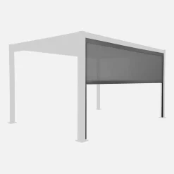 Pérgola bioclimática de aluminio y acero 3x4m con toldo 4m