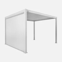 Pérgola bioclimática de aluminio 3x4m + panel vertical 3m