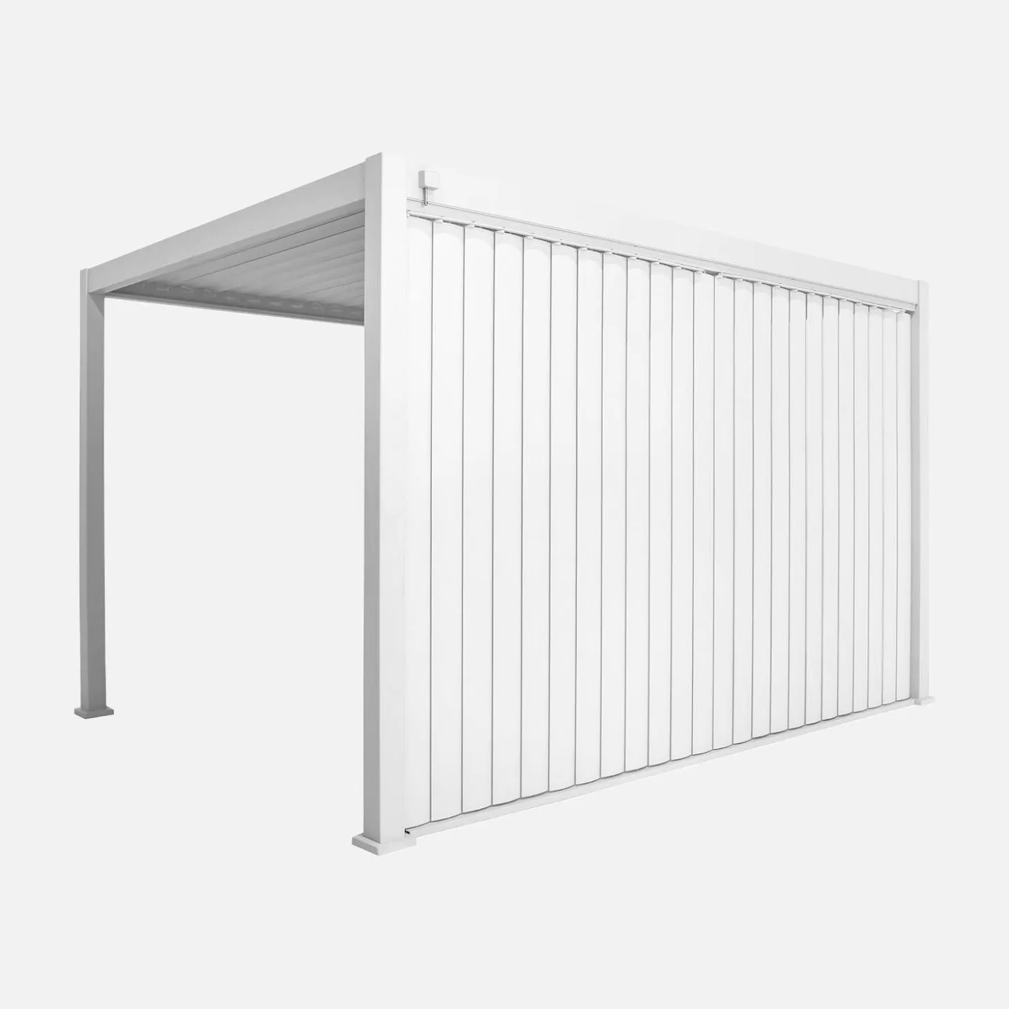 Pérgola bioclimática de aluminio 3x4m + panel vertical 4m