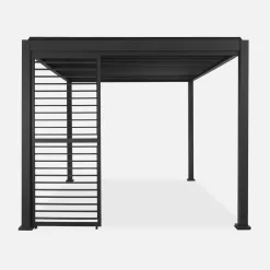 Pérgola bioclimática de aluminio 3x4m + 3 persianas 1m lamas orientables