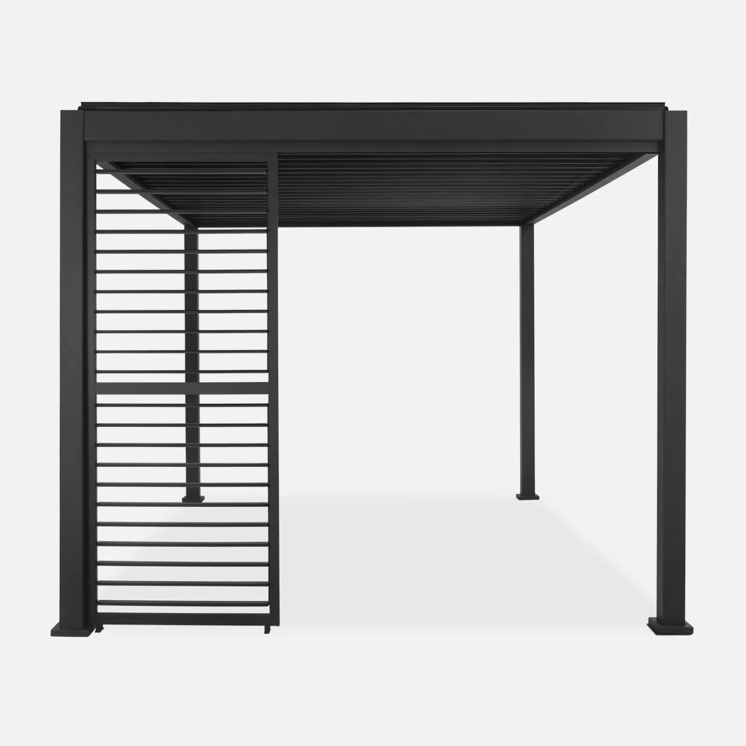 Pérgola bioclimática de aluminio 3x4m + 3 persianas 1m lamas orientables