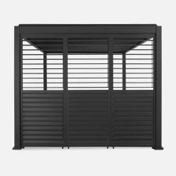 Pérgola bioclimática de aluminio 3x4m + 3 persianas 1m lamas orientables