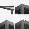 Pérgola bioclimática de aluminio y acero 3x4m + 3 persianas de 1.3m con lamas orientables