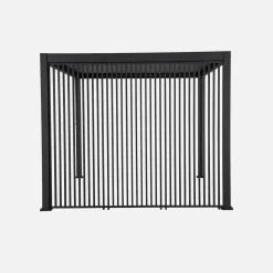 Pérgola bioclimática de aluminio 3x4m + 3 persianas verticales 1.3m