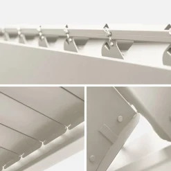 Pérgola bioclimática de aluminio 3x4m + 1 persiana 1m+ 1 persiana 1.3m