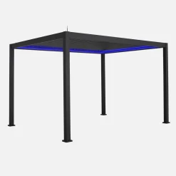 Pérgola bioclimática de aluminio con iluminación LED 3x4m