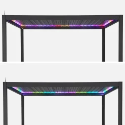 Pérgola bioclimática de aluminio con iluminación LED 3x4m