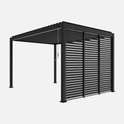 Pérgola bioclimática de aluminio 3x4m + 3 persianas de 1m