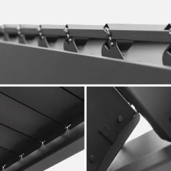 Pérgola bioclimática de aluminio 3x4m + 3 persianas de 1.3m