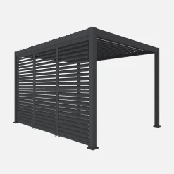 Pérgola bioclimática de aluminio 3x4m + 3 persianas de 1.3m