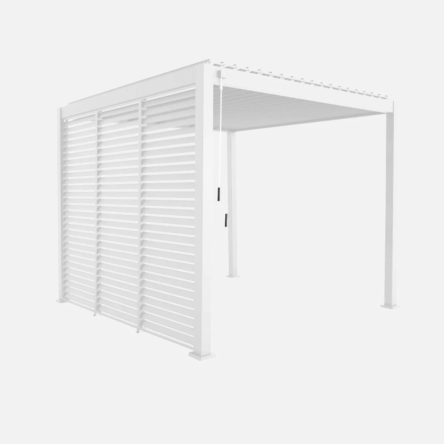 Pérgola bioclimática de aluminio 3x3m con lamas orientables V2 + 3 persianas