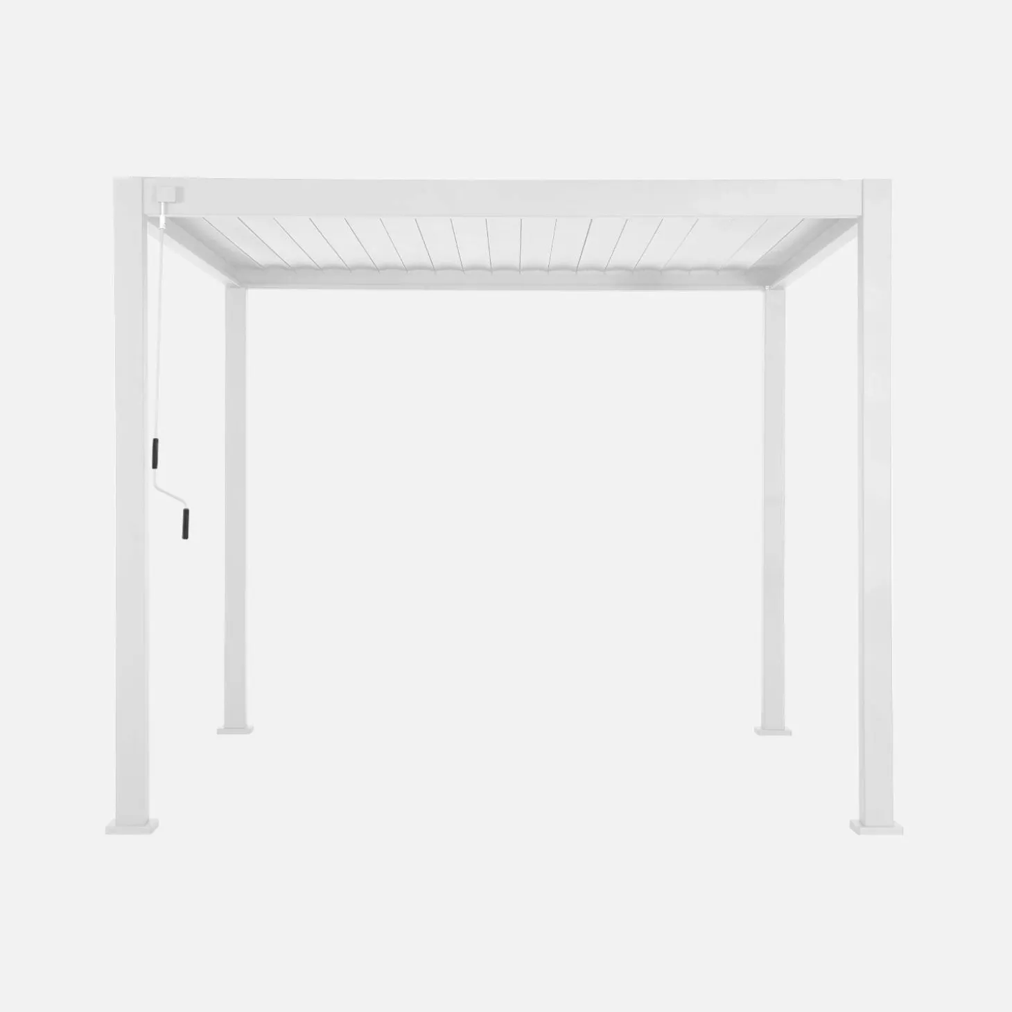 Pérgola bioclimática de aluminio 3x3m con lamas orientables V2 + 3 persianas