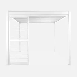 Pérgola bioclimática de aluminio 3x4m + 3 persianas 1m lamas orientables