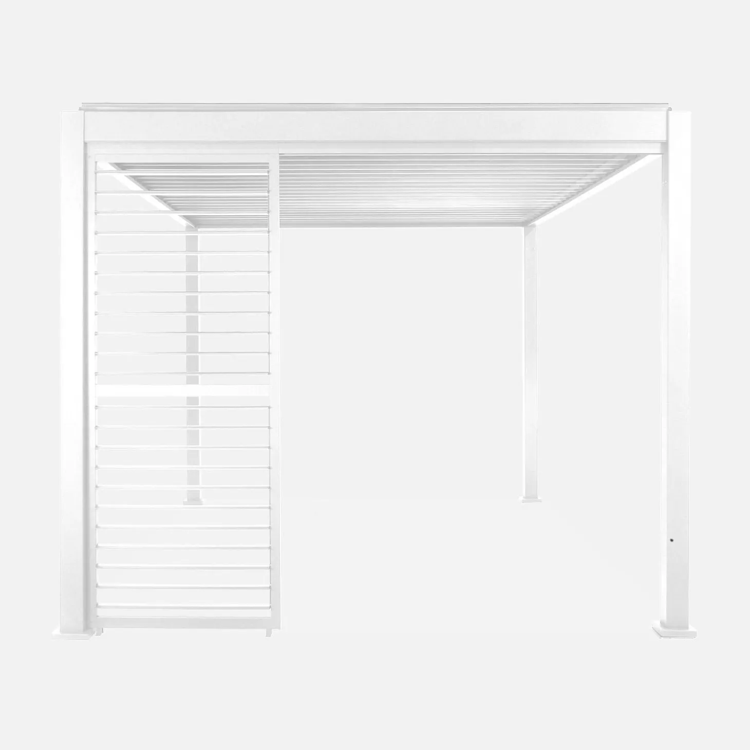 Pérgola bioclimática de aluminio 3x4m + 3 persianas 1m lamas orientables