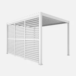 Pérgola bioclimática de aluminio 3x4m + 3 persianas de 1.3m