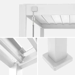 Pérgola bioclimática de aluminio 3x4m + 1 persiana 1m+ 1 persiana 1.3m
