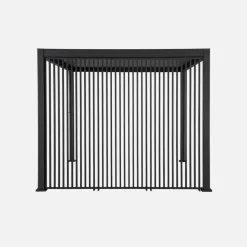 Pérgola bioclimática de aluminio 3x4m + 3 persianas verticales 1m