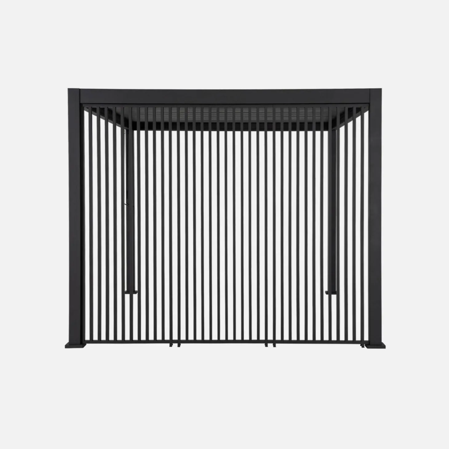 Pérgola bioclimática de aluminio 3x4m + 3 persianas verticales 1m