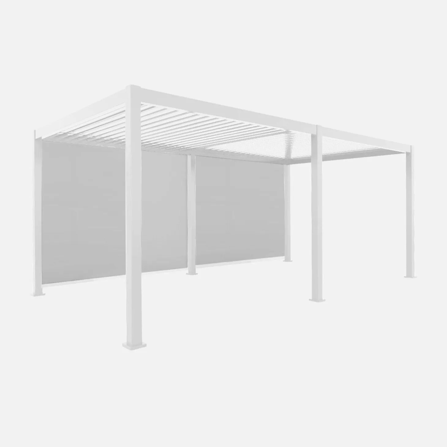 Pérgola bioclimática 3x6m + 2 toldos verticales de 3m